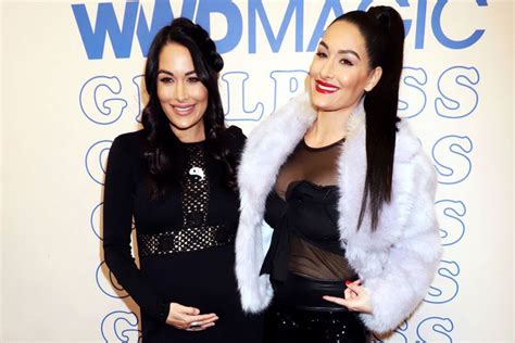 brie bella nude|Nikki and Brie Bella bare twinning baby bumps in nude photo。